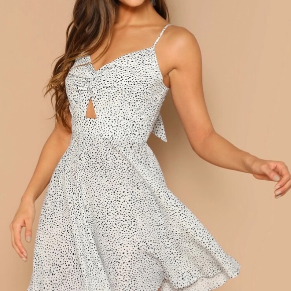 SHEIN Dresses & Skirts - Dalmatian print twist peekaboo cami dress